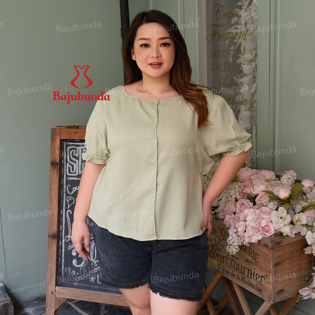 LD 130 KEMEJA WANITA JUMBO BAJU BIG SIZE OVERSIZE DORA