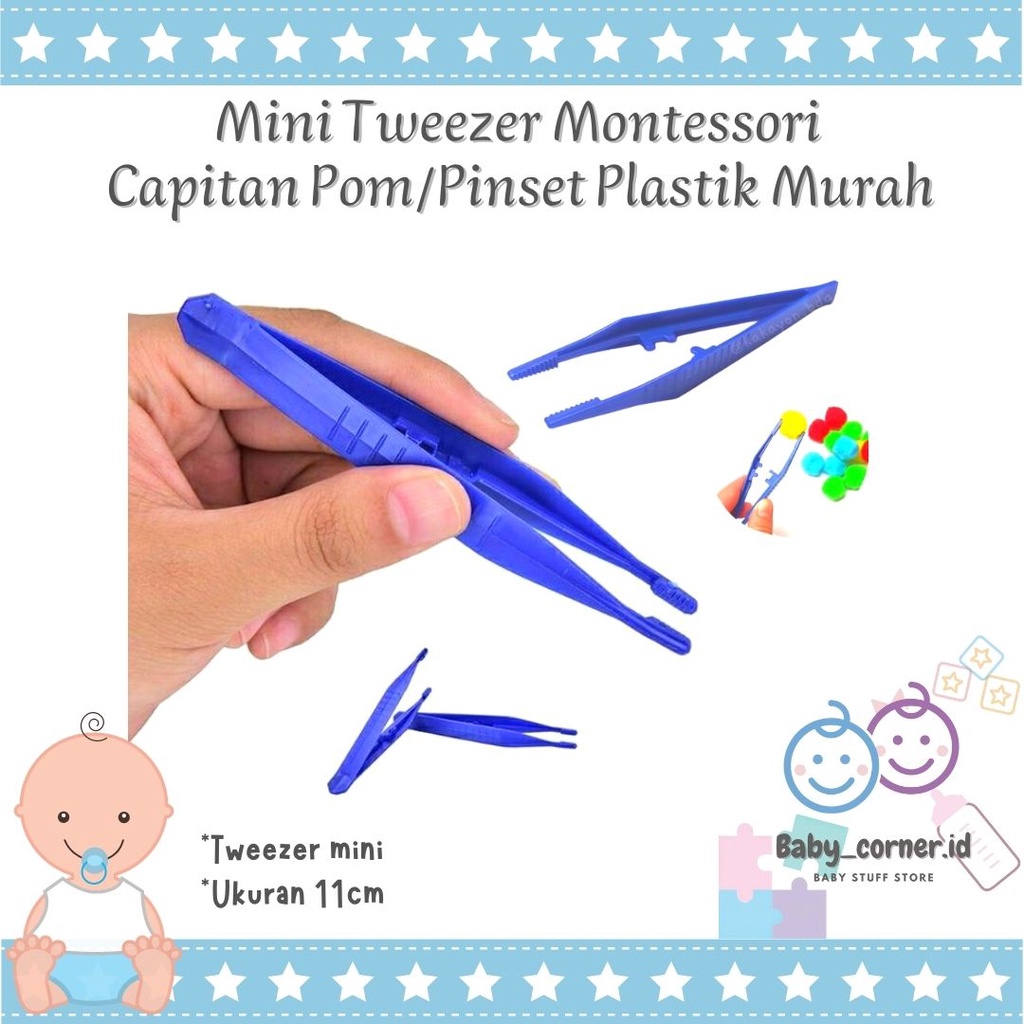 Mini Tweezer/Penjepit Pom-Pom/Capitan Kecil Montessori/Pinset Plastik Murah