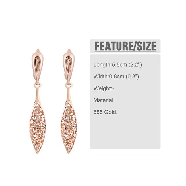 LRC Anting Tusuk Fashion Gold Zircon Drop Earrings F58745