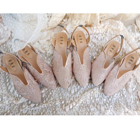 uj-337Wedding shoes rosegold pearl
