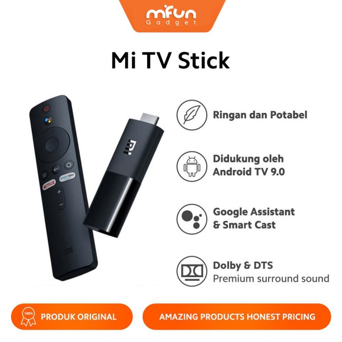 Xiaomi Mi TV Stick Quad Core 1GB RAM ROM Bluetooth 4.2 - Mi Stick