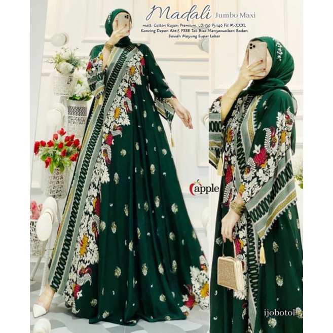 Gamis madali jumbo maxy dress busui ori apple