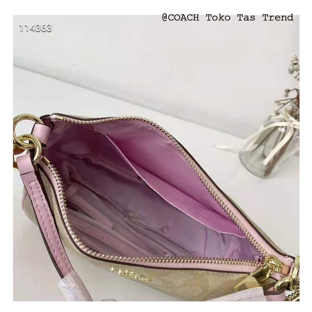 Sale !! Tas Wanita Original Coach 36674 Signature Top Handle Pouch Tas Bahu Coach Tas Selempang  Woman Bahu Wanita