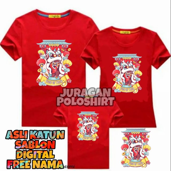 KAOS IMLEK 2022 TIGER-KAOS IMLEK FAMILY-KAOS UNISEX PRIA/WANITA-JRG52 - imlek terbaru 2022
