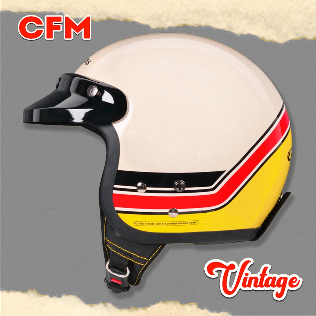 HELM CARGLOSS CFM VINTAGE ORIGINAL 100% CFM AVORIO - PAKET KACA CEK DI VARIAN