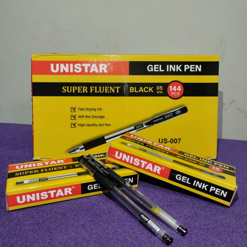 Pulpen Gel Unistar isi 12 pcs