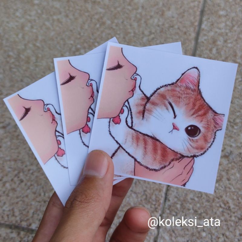 STIKER KUCING COMEL