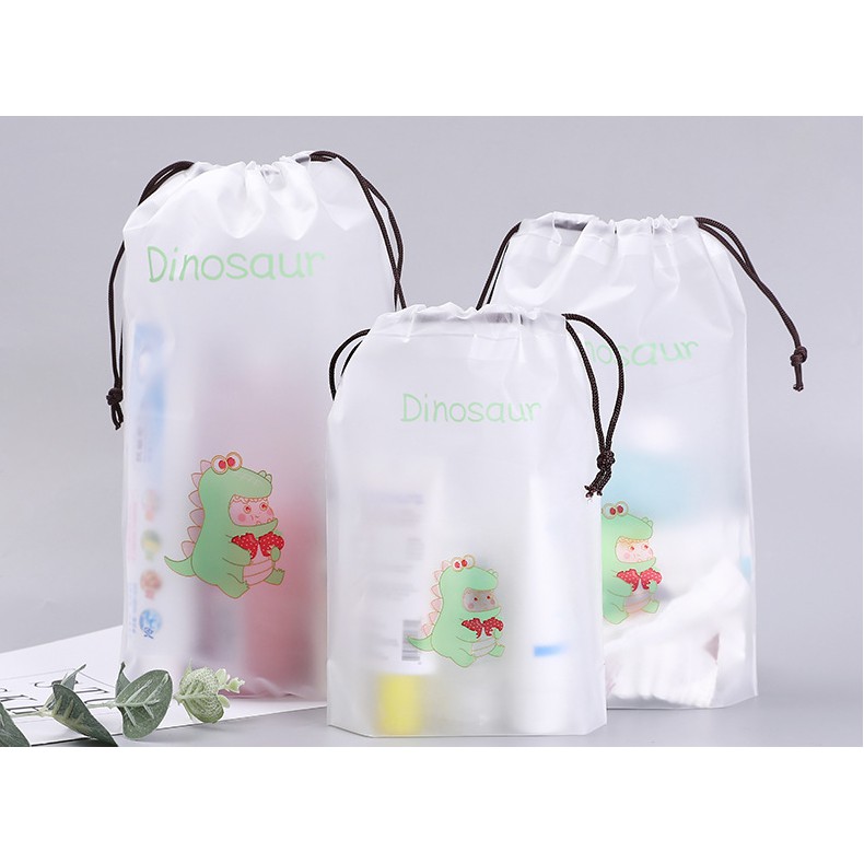 Tas Serut DINOSAURUS Serbaguna Multifungsi / Tas Make Up Motif Karakter Kartun Dinosaur Lucu