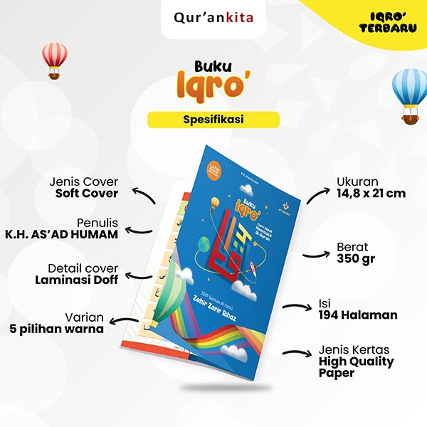 Buku Iqro Kids| At-Taqwa | Gratis Custom Nama