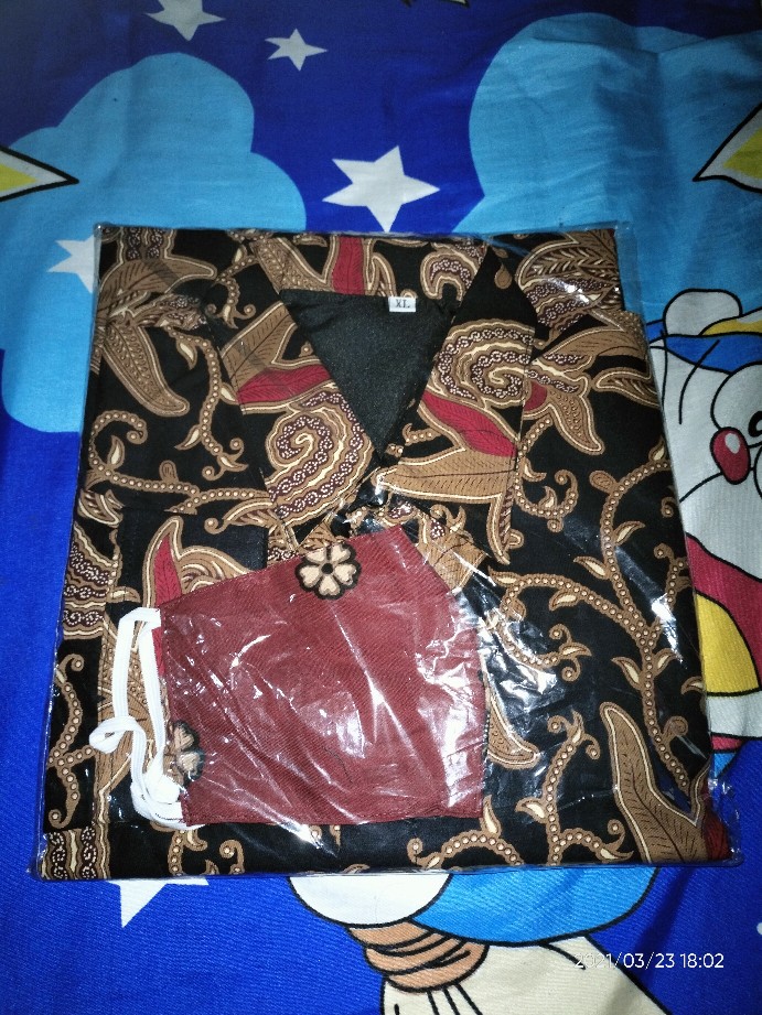 Kemeja Batik Pria Full Furing Lengan Panjang Katun Halus Baturadenan Motif Kembang Lombok