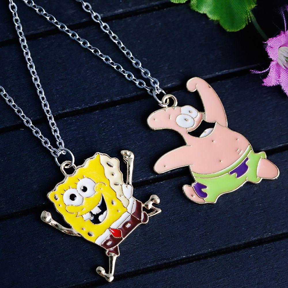 Mxbeauty Kalung Kartun Kepribadian Trendi Hadiah Patrick Star Sweater Rantai SpongeBob Couple Necklace