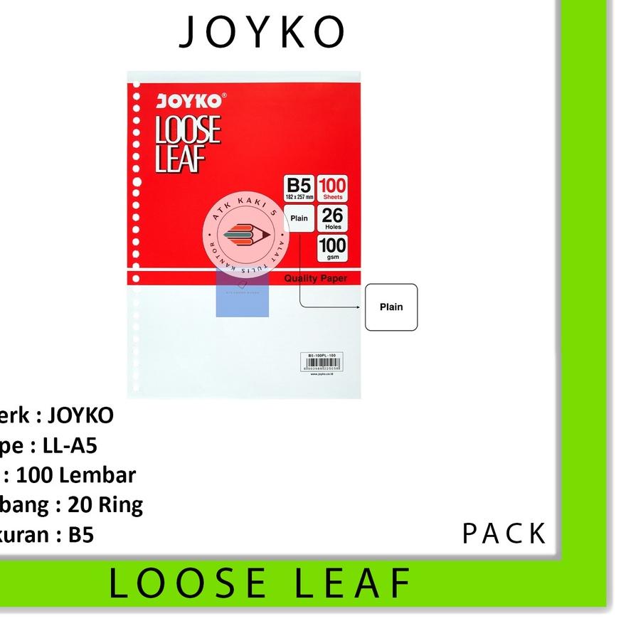 

Shopeng Day⚡ JOYKO - Isi Kertas File Besar B5 100 lembar - Refill Loose Leaf - Pack | NEW | REBORN | Rilis | New event