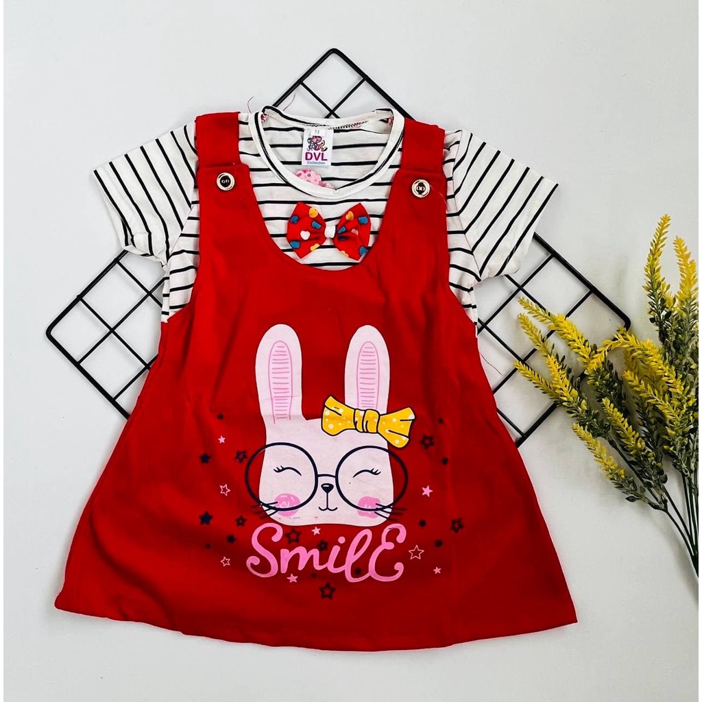 DRESS BABY 445 / DRESS ANAK CEWEK / DRESS BAHAN KATUN USIA 6 BULAN - 3 TAHUN