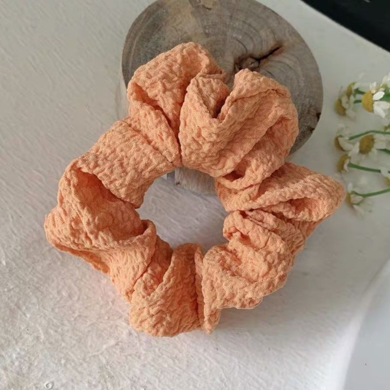 Ikat Rambut Polos Warna Warni / Women Hair Tie/ Kuncir Rambut Wanita-Orange Polos