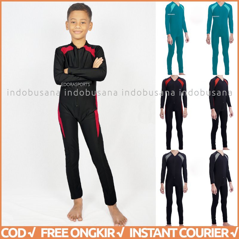 EDORA Baju Renang Anak Cowo Full Body Usia SD Jumpsuit SL TG ORIGINAL