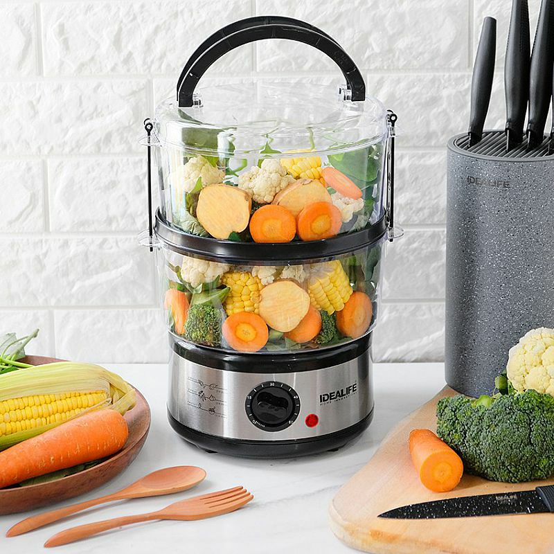 Food Steamer Electric Idealife IL 114/Pengukus Makanan Listrik 2 Layer 500 Watt