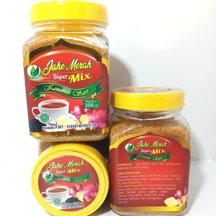 Jahe Merah bubuk 250 gr Super Mix Kencono Sari Asli Original