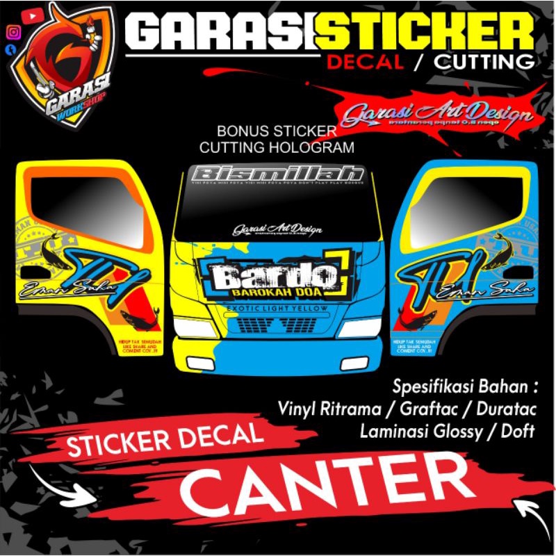 STIKER DECAL KABIN CANTER