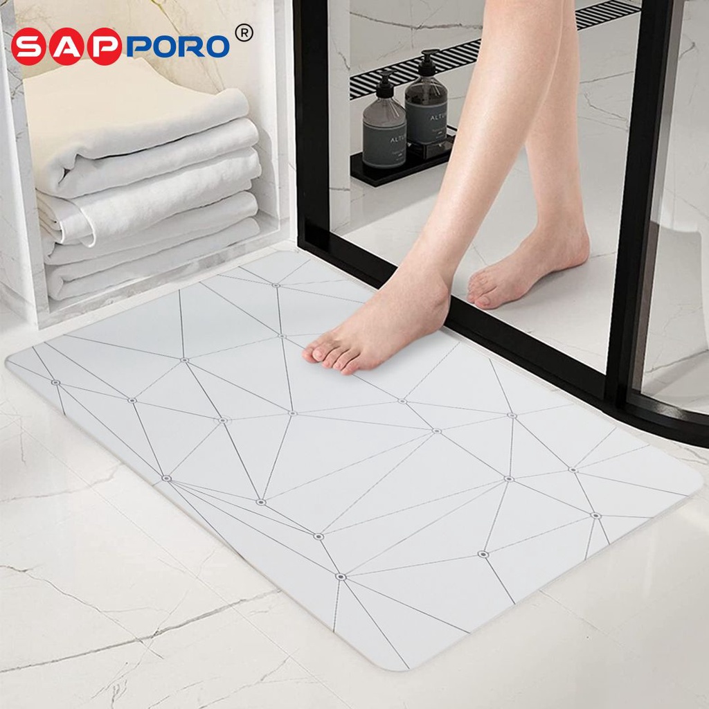 Karpet Toilet Terlaris Bahan Karet Tebal Gulungan Menyerap Air Panjang W4X2 Kamar Mandi Premium Besa