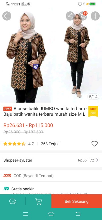 Blouse Batik Jumbo Wanita Terbaru - Baju Batik Wanita Terbaru Murah Size M L Xl Xxl Xxxl 4l 5l