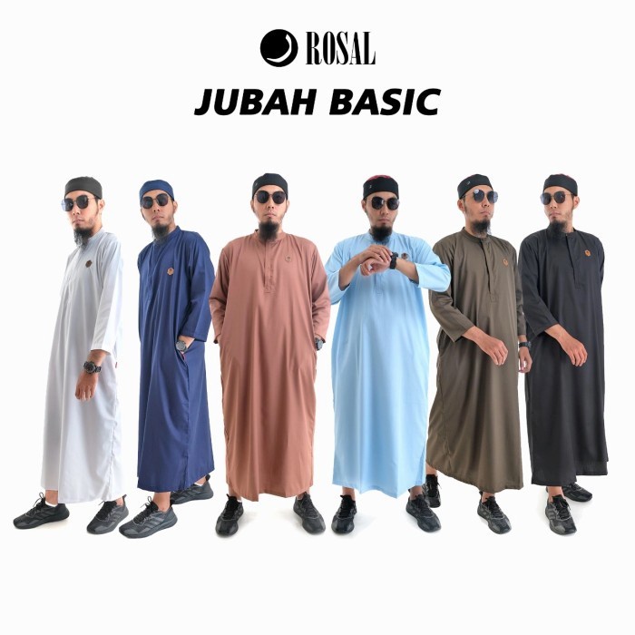 Jubah Basic ROSAL Gamis Jubah Premium Lengan Panjang Pria Dewasa