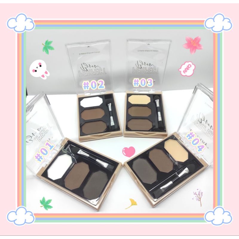 PROMO ECER!!!EYEBROW PALETTE 3 COLORS PERFECT BROW ANY LADY 960