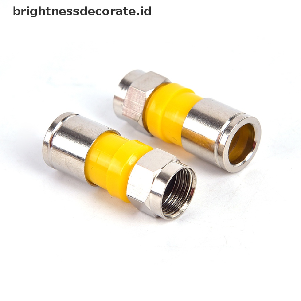 10pcs Rg6 Konektor Kompresi Tipe F Ukuran 2.8cm