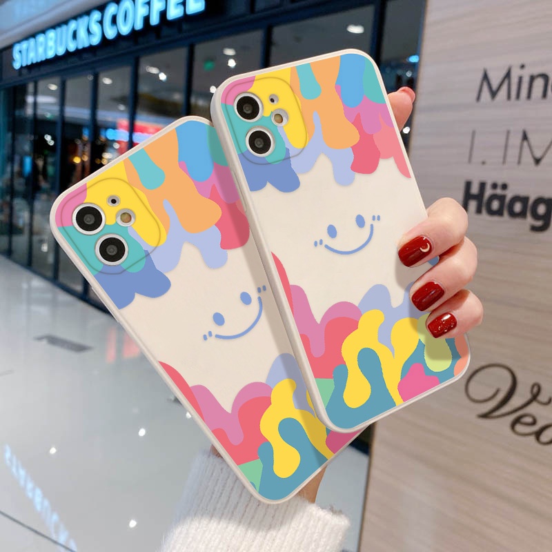 Soft Case Silikon Motif Smiley Face Untuk iPhone 13 12 11 Pro Max 12 13 Mini X XS Max XR 7 8 6 6S Plus SE 2020