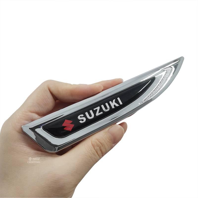 2 X Metal SUZUKI Logo Car Auto Side Fender Decorative Emblem Badge Sticker Decal For SUZUKI