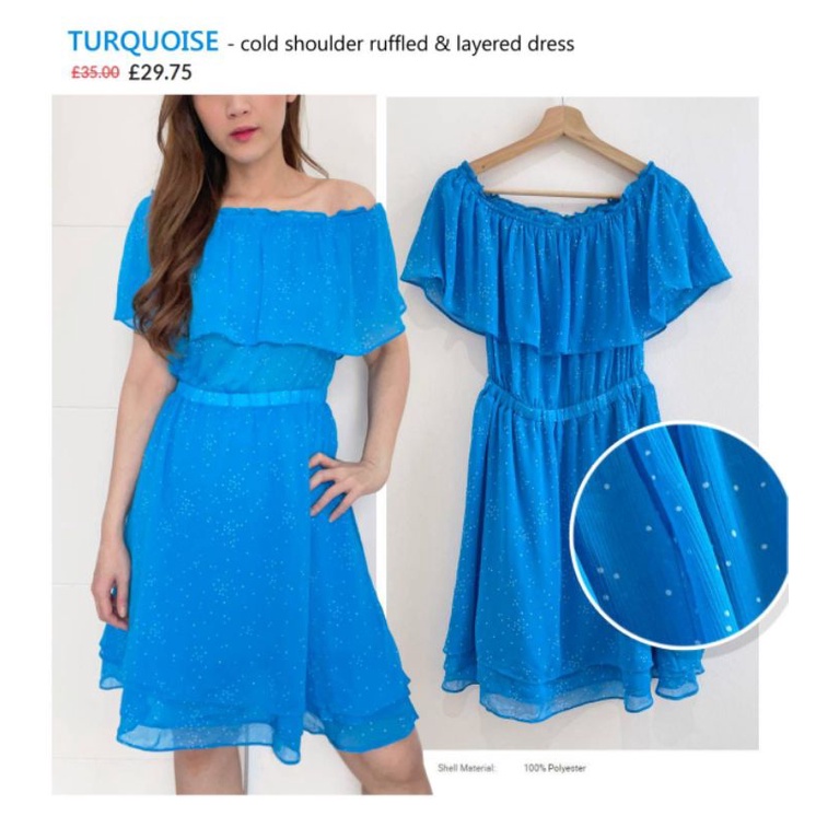 A new day turquoise cold shoulder dress
