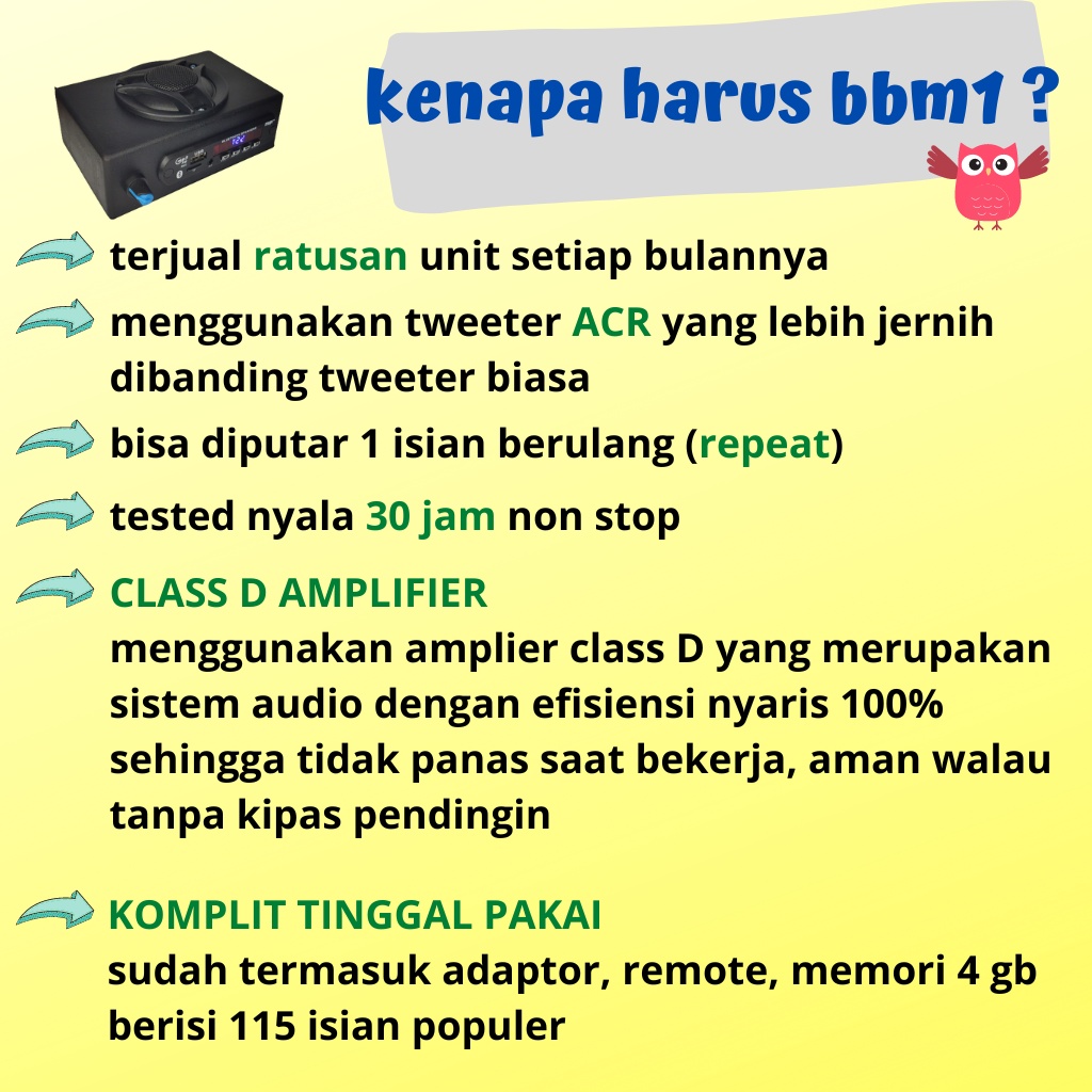 SPEAKER MASTERAN BURUNG GO BBM1 DIGITAL MP3 MONCER NEW ORI