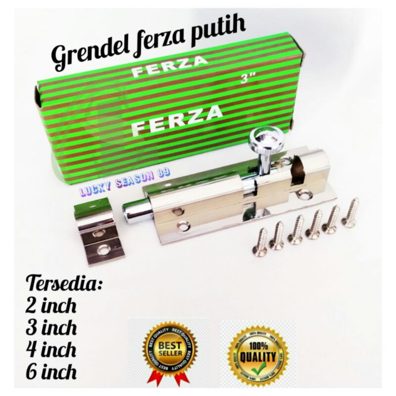 SELOT PINTU/GRENDEL FERZA PUTIH 2&quot;-6&quot;/GRENDEL PINTU