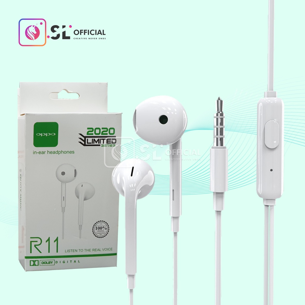 Headset Oppo R9 R11 Support All Tipe Hp / Headset Branded