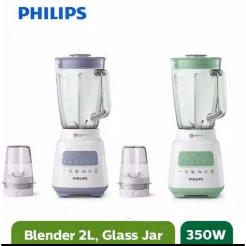 PHILIPS Blender 2 Tabung Plastik 2 Liter HR 2221 - Garansi 1 Tahun