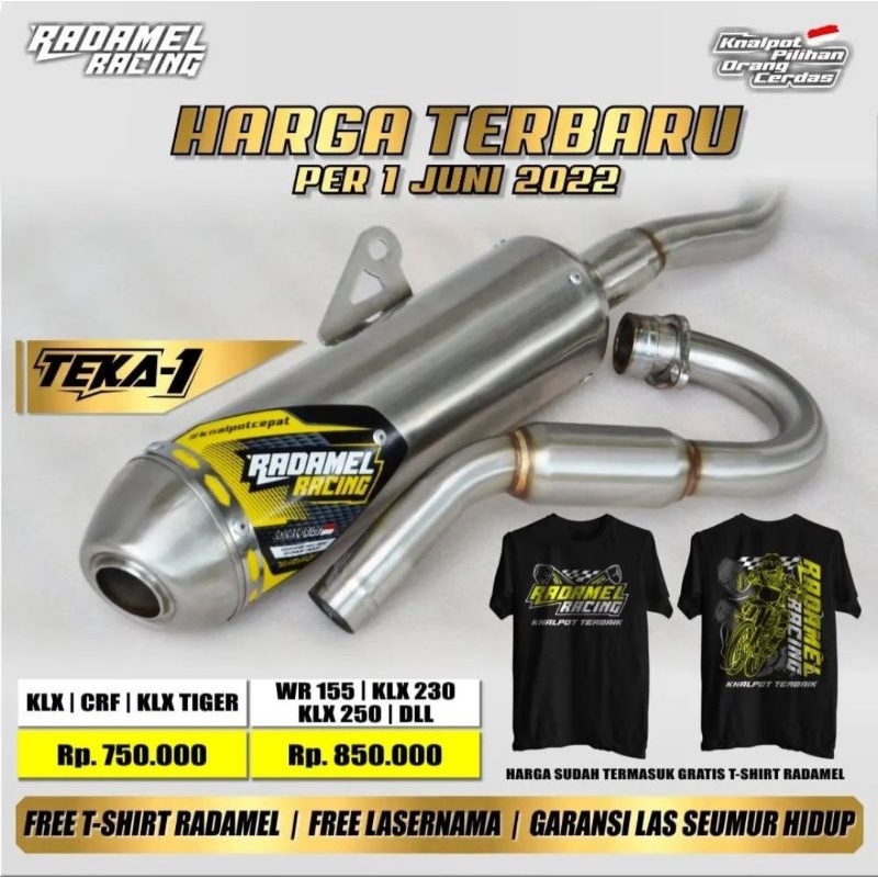 Knalpot Racing Trail CRF KLX WR Radamel Racing Murah