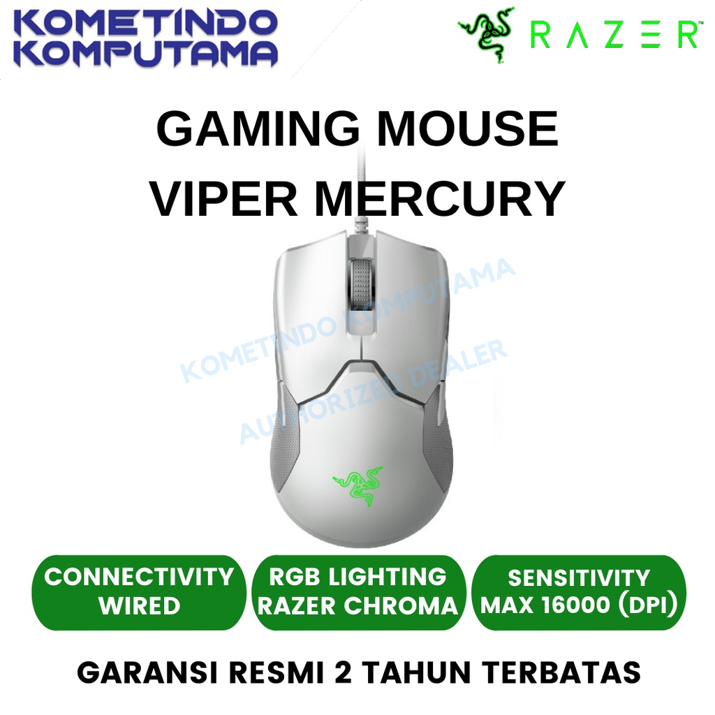 Razer Viper Mercury Gaming Mouse Wired 100% Original Garansi Resmi