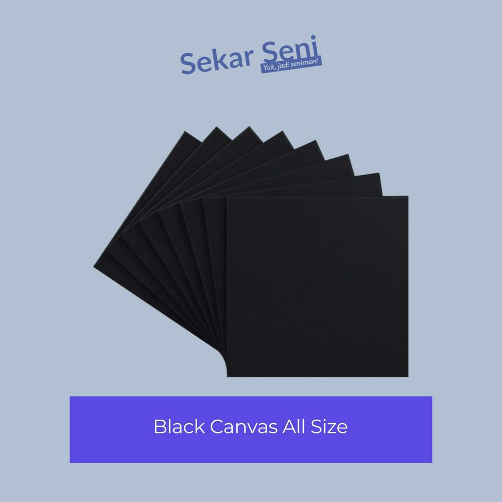 

Moritsu Kanvas Lukis ALL SIZE - BLACK CANVAS STRETCHED PRIMED COTTON