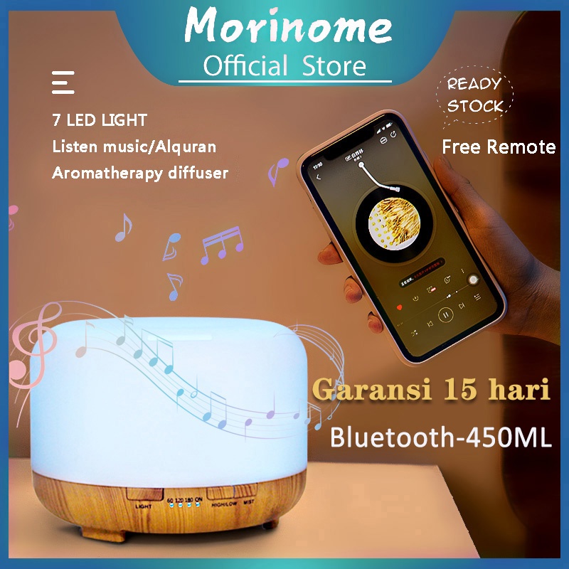 Bluetooth Humidifier diffuser aromaterapi Speaker Music Aromaterapi Difuser Model Pecah Dengan 500ML FREE Remote (garansi toko)-Bluetooth(B) garansi