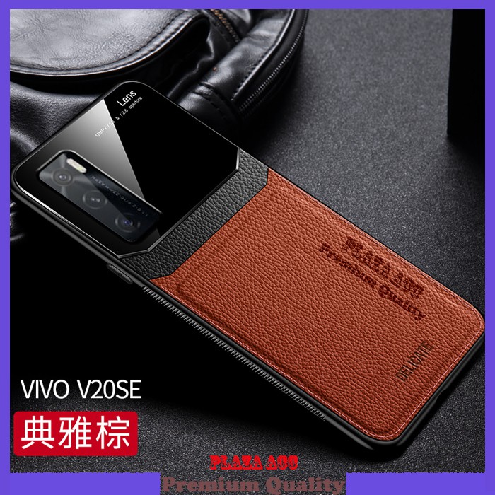 Elegant Case Vivo V20 SE - Casing Vivo V20 SE Case Leather Cover