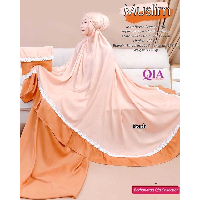 mukena muslim twotone jumbo rayon by qia collection