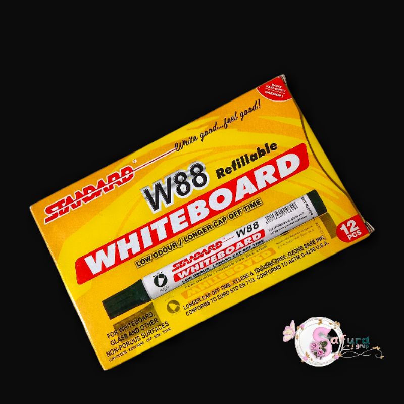 

Spidol white board hitam STANDARD W88 bisa di hapus papan tulis ECER murah