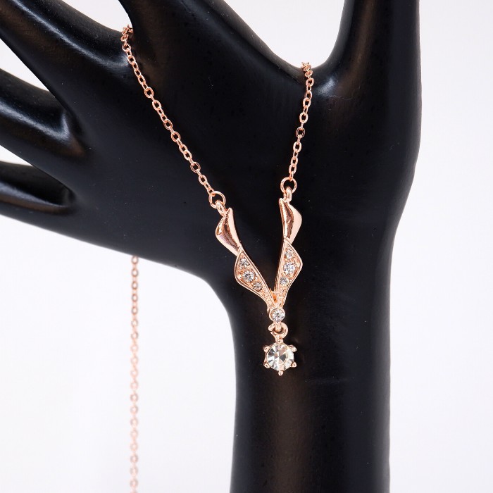 Alenza Rose the Fox Necklace - Kalung Pita Titanium + 18K Gold Plated