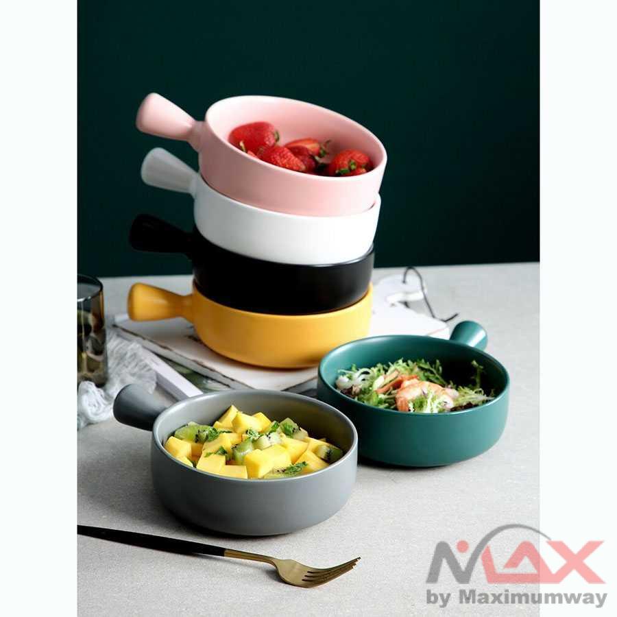 Glazed Mangkok Keramik Bowl Nordic Style With Handle - PJ535