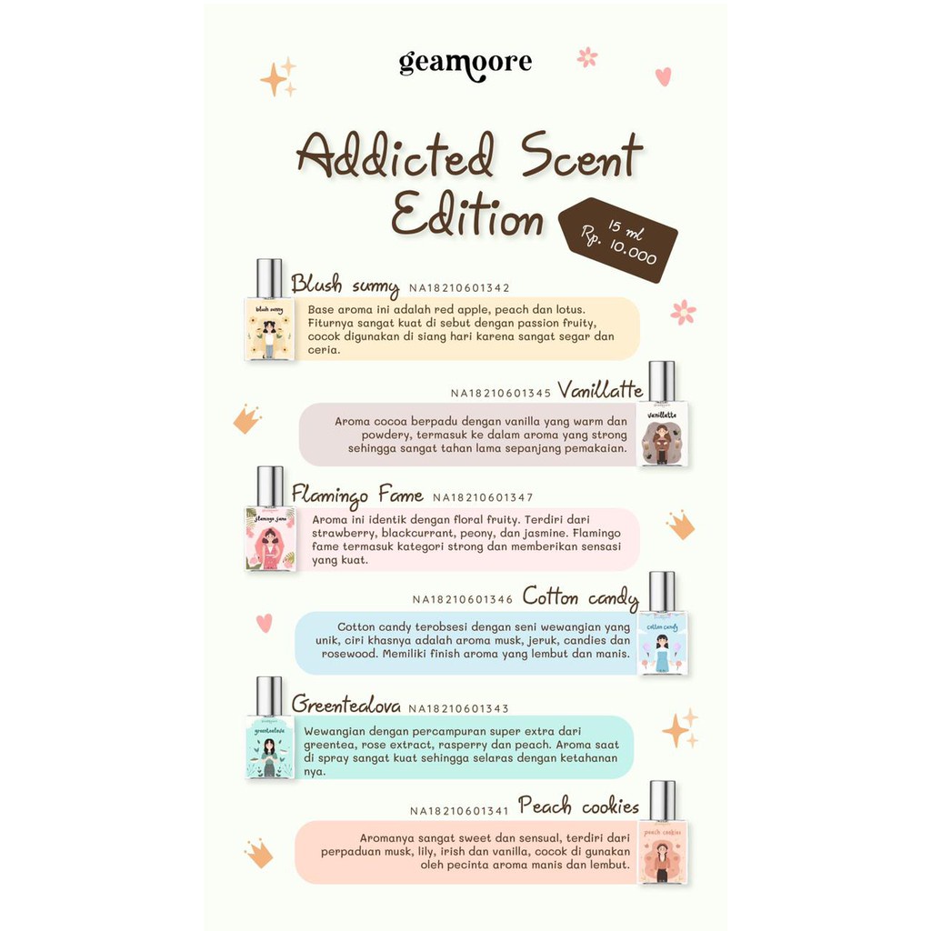 GEAMOORE PARFUM ADDICTED SERIES BPOM ROLL ON 5ML &amp; SPARY 15ML