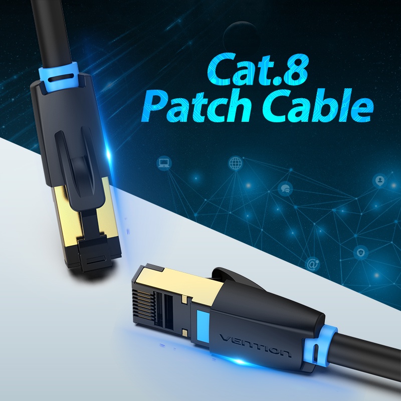 Vention IKA Kabel Lan RJ45 Cat.8 Gigabit 40Gbps SFTP Gold - IKA 5m / 8m / 10m / 15m