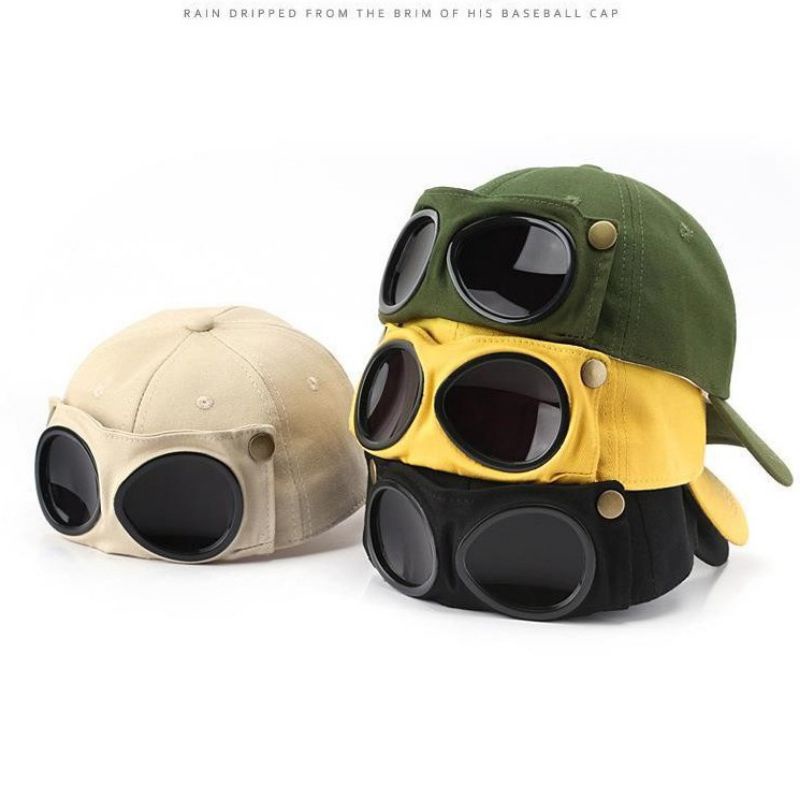 Topi baseball-goggles cap. topi kacamata handmade