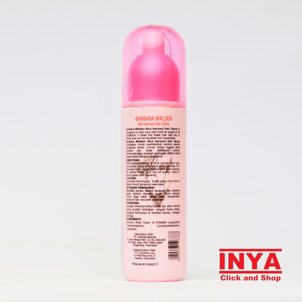 BARBARA NON AEROSOL HAIR SPRAY 168ml - Hair Spray Liquid Cair