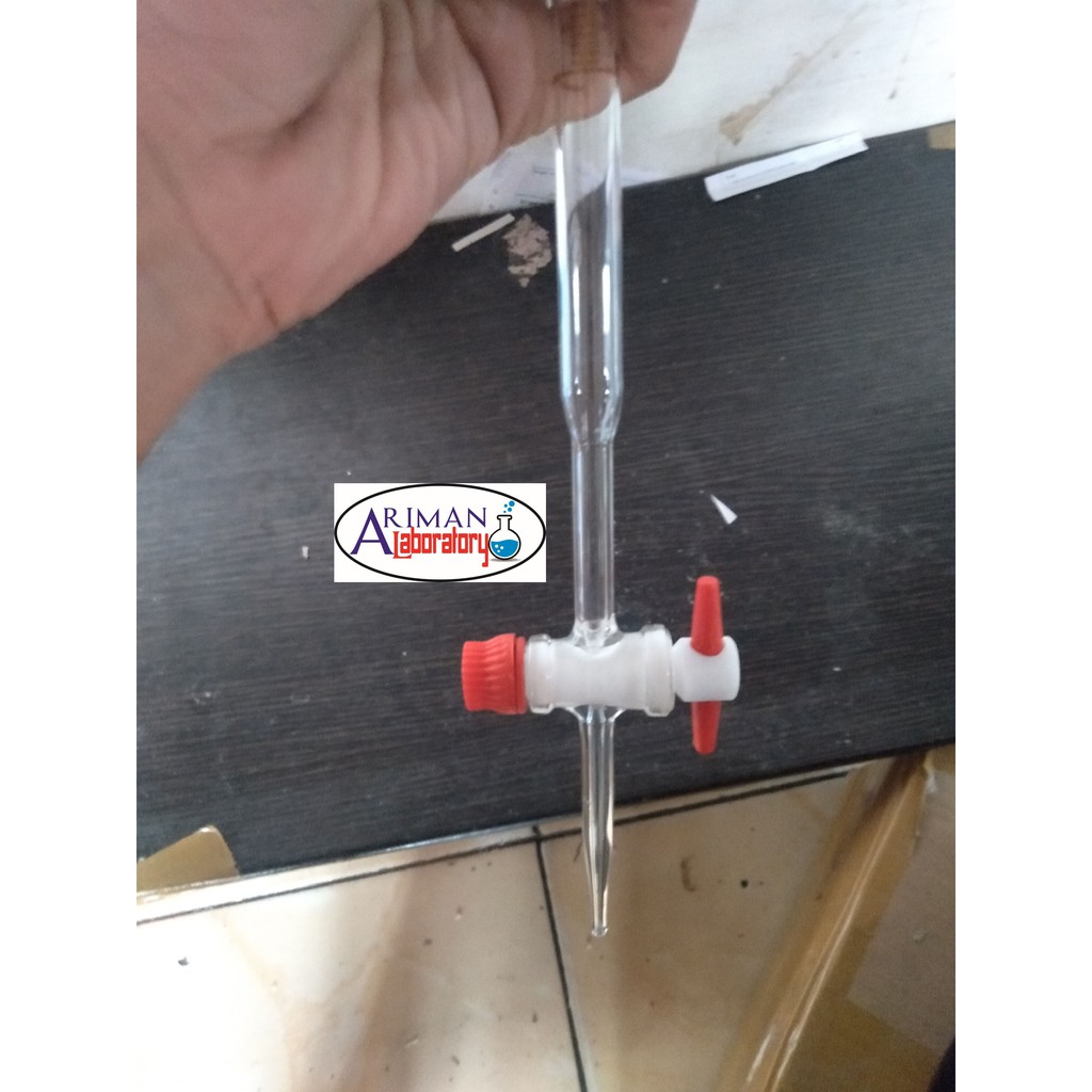 Buret 25 ml Kran Teplon Pyrex Class A