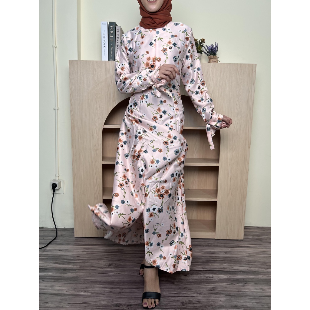 HOPYLOVY SALE Gamis Muslimah | Maxidress Satin | Gamis modern kekinian | MAXI DRESS WANITA  AMIRA