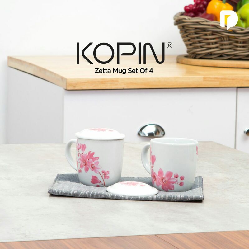 Kopin Zetta Mug Set of 4 - Mug Keramik - Mug Kopi - Mug Teh